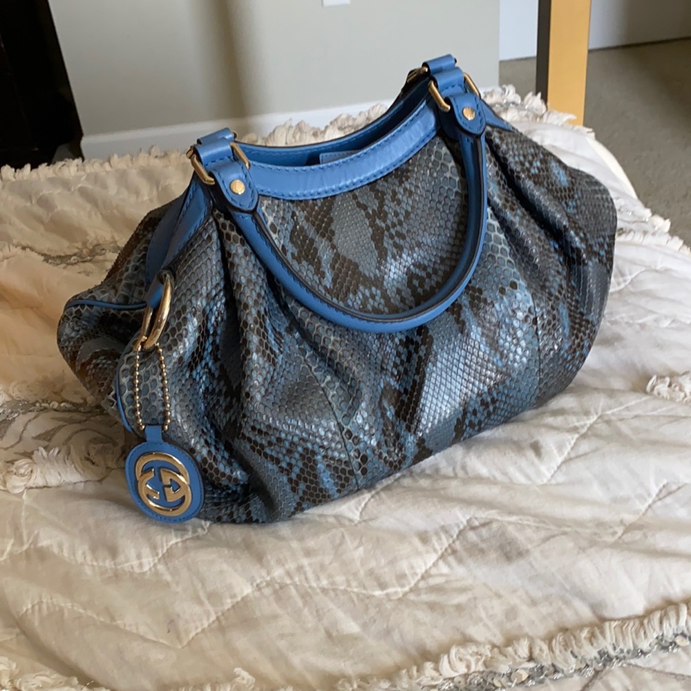 Blue Python Gucci Bag